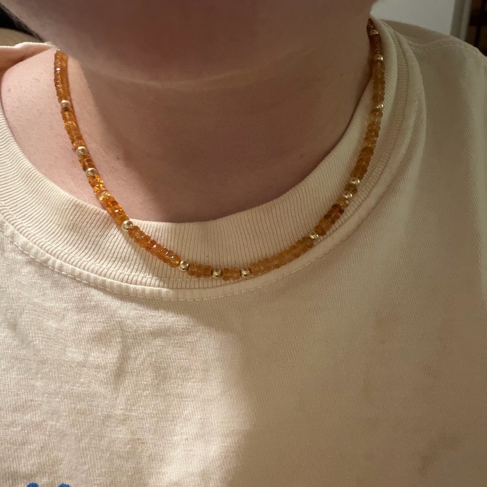 14k gold-filled citrine gemstone necklace